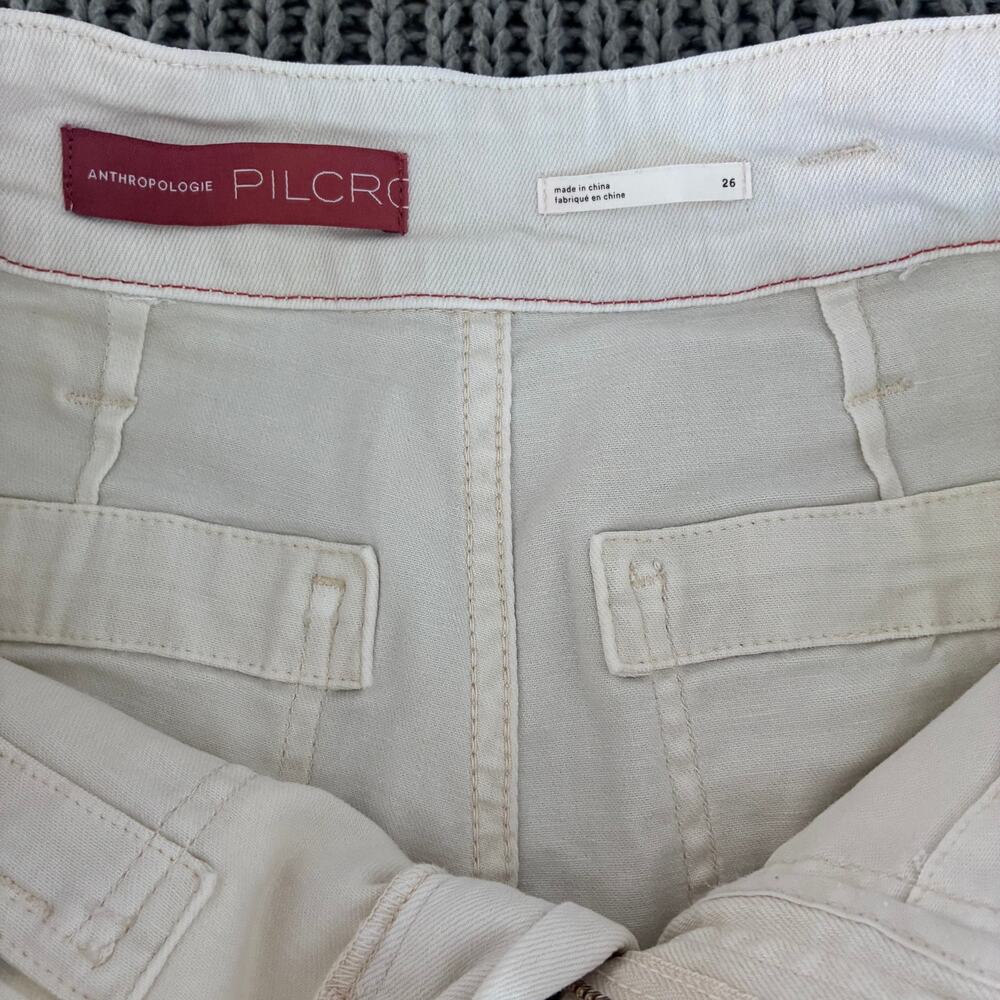 Fashionable Pilcro Off-White Carpenter Jeans Size 26 - Picture 3 of 11